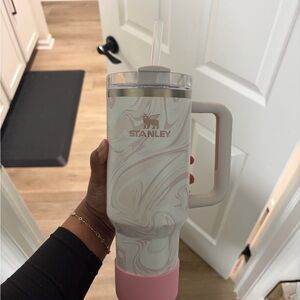 Stanley Pink Marble Insulated Tumbler with Handle